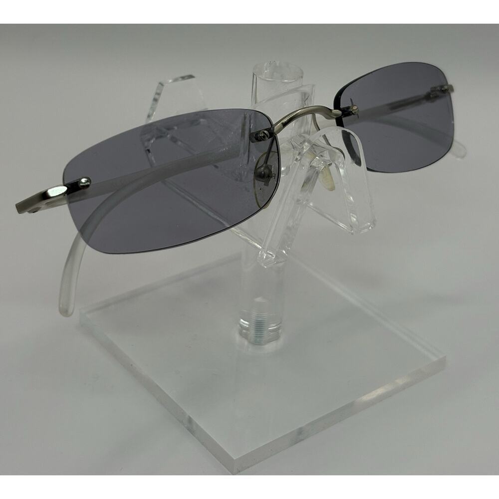 Roberto Verino Rimless Rectangular Sunglasses Gra… - image 9